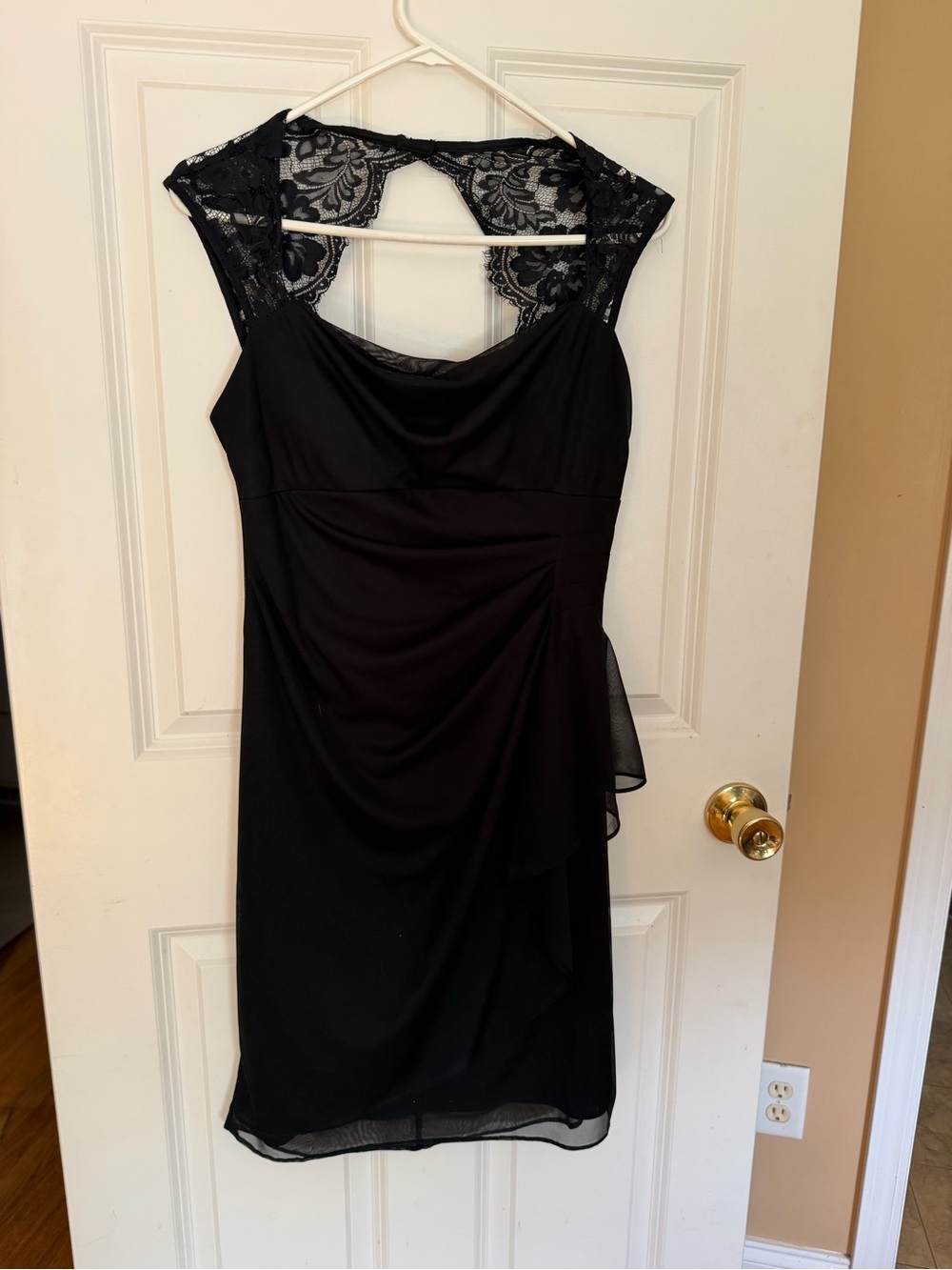 Black Cocktail Dress with cap sleeves